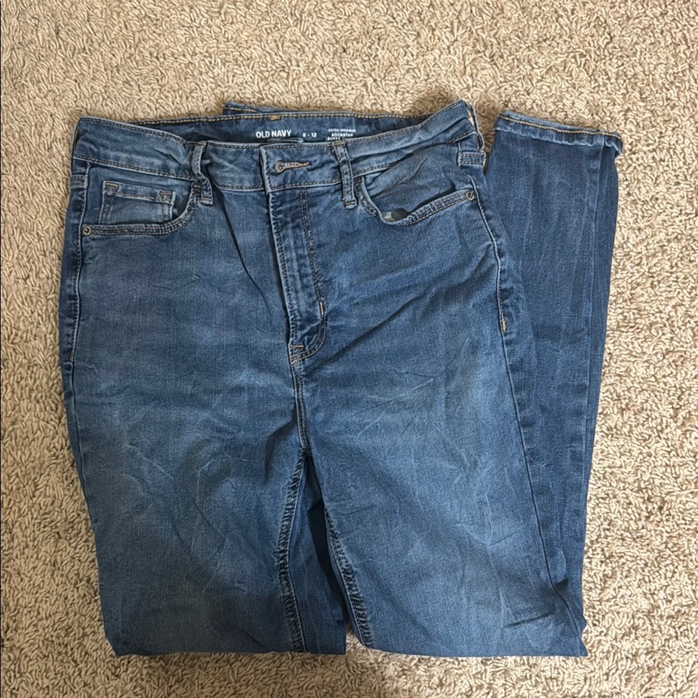 Old Navy Fits You Blue Skinny Jeans with Lived-In Look